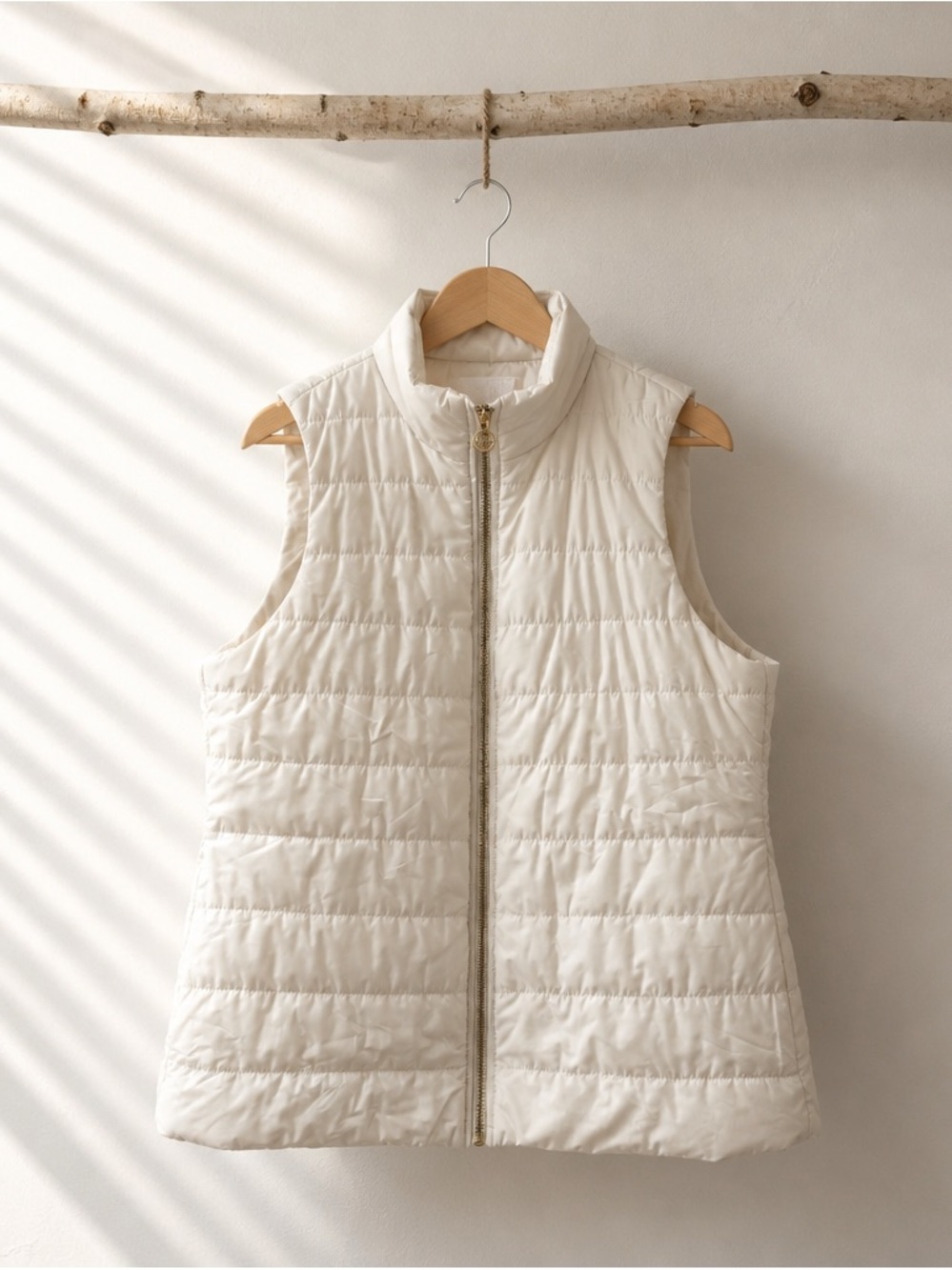 Michael kors Quilted Puffer Vest in Ivory
